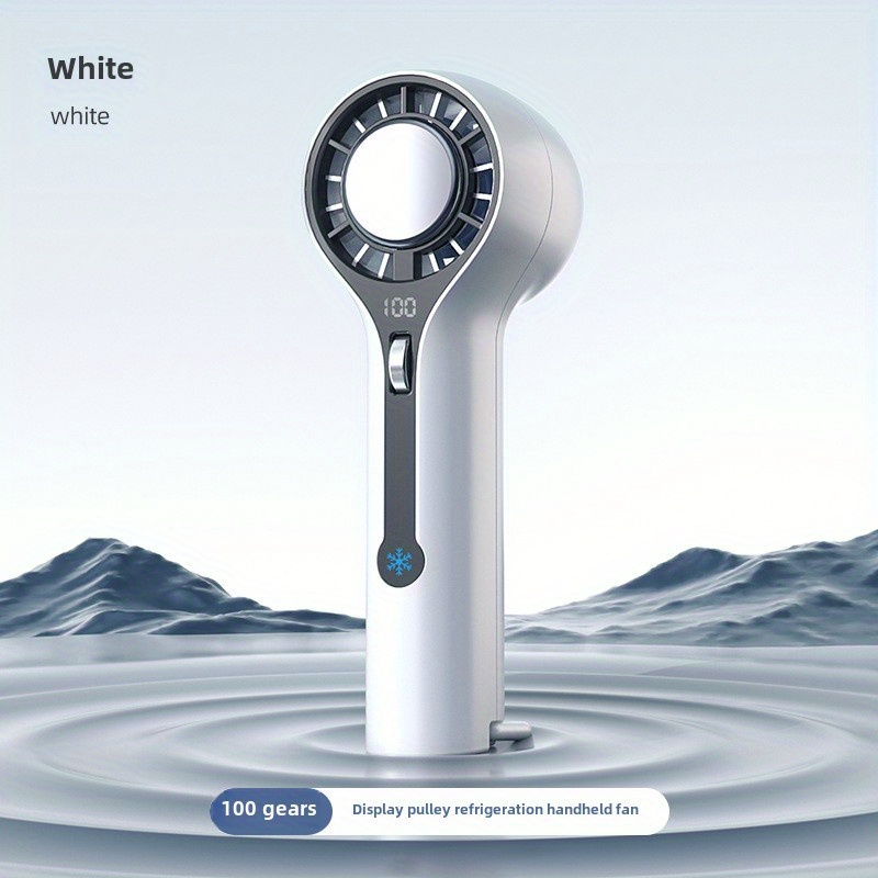 Handheld Fan with Ice Cooling, 3000mAh Rechargeable Personal Turbo Fan with Digital Display, 0-100 Adjustable Speed  Mini Portable for Travel, Outdoor, Camping, Office, Working