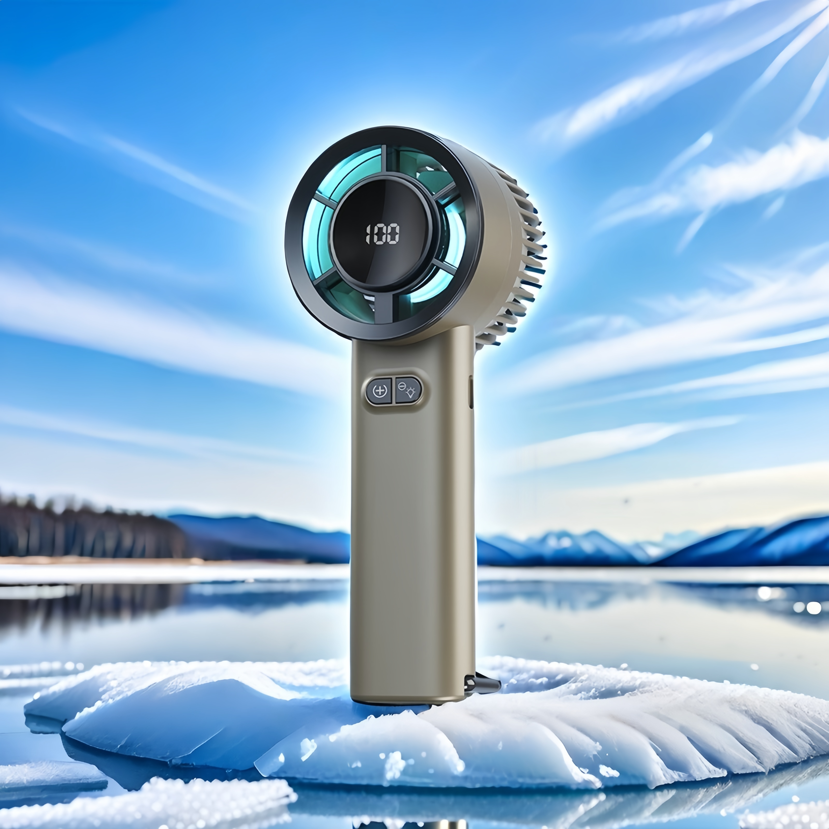 Portable Mini Fan, 5 Speed Handheld Fans, with Power Display and Night light function, USB Rechargeable Battery, Lightweight Personal Cooling for Women Men Indoor Outdoor Travel