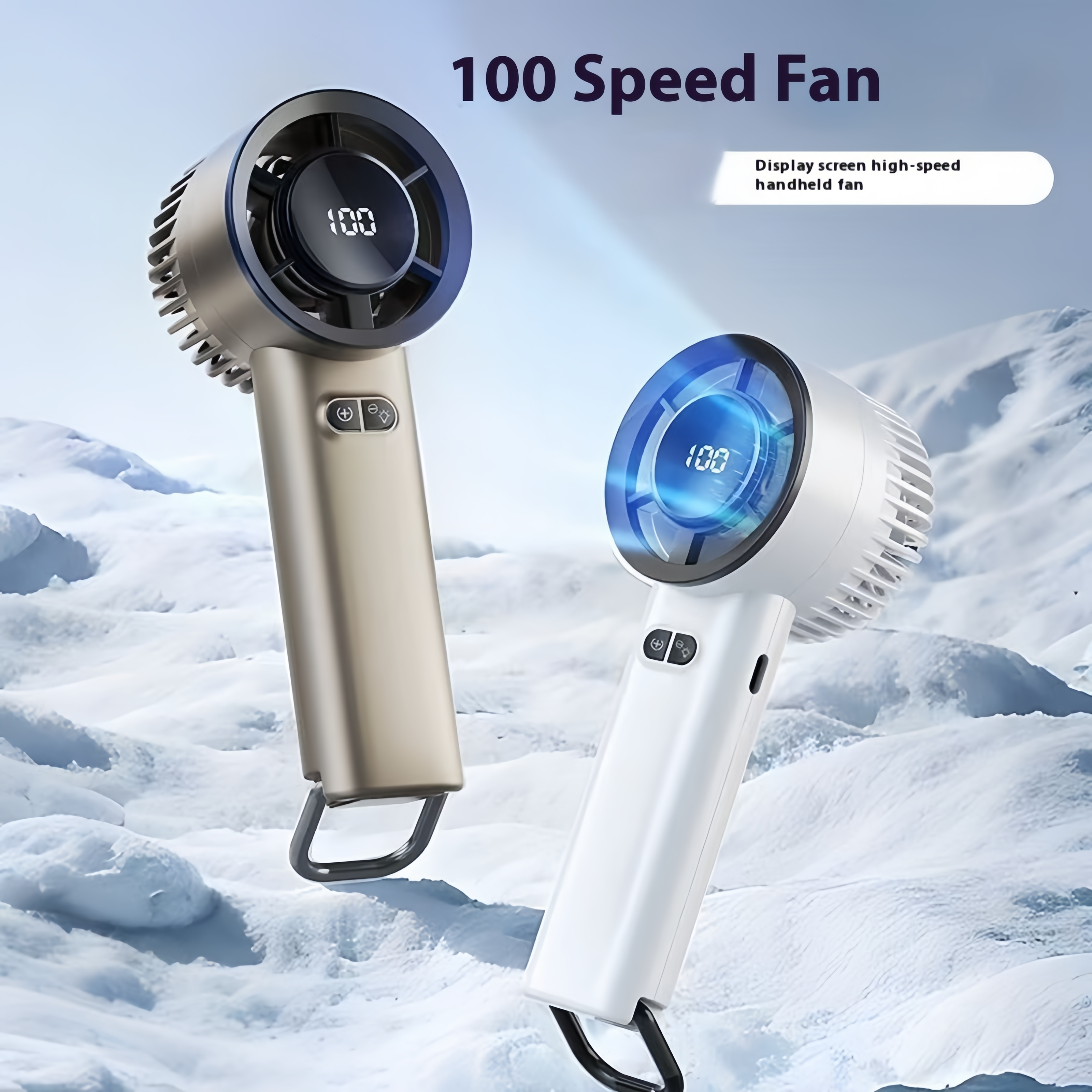 Portable Mini Fan, 5 Speed Handheld Fans, with Power Display and Night light function, USB Rechargeable Battery, Lightweight Personal Cooling for Women Men Indoor Outdoor Travel
