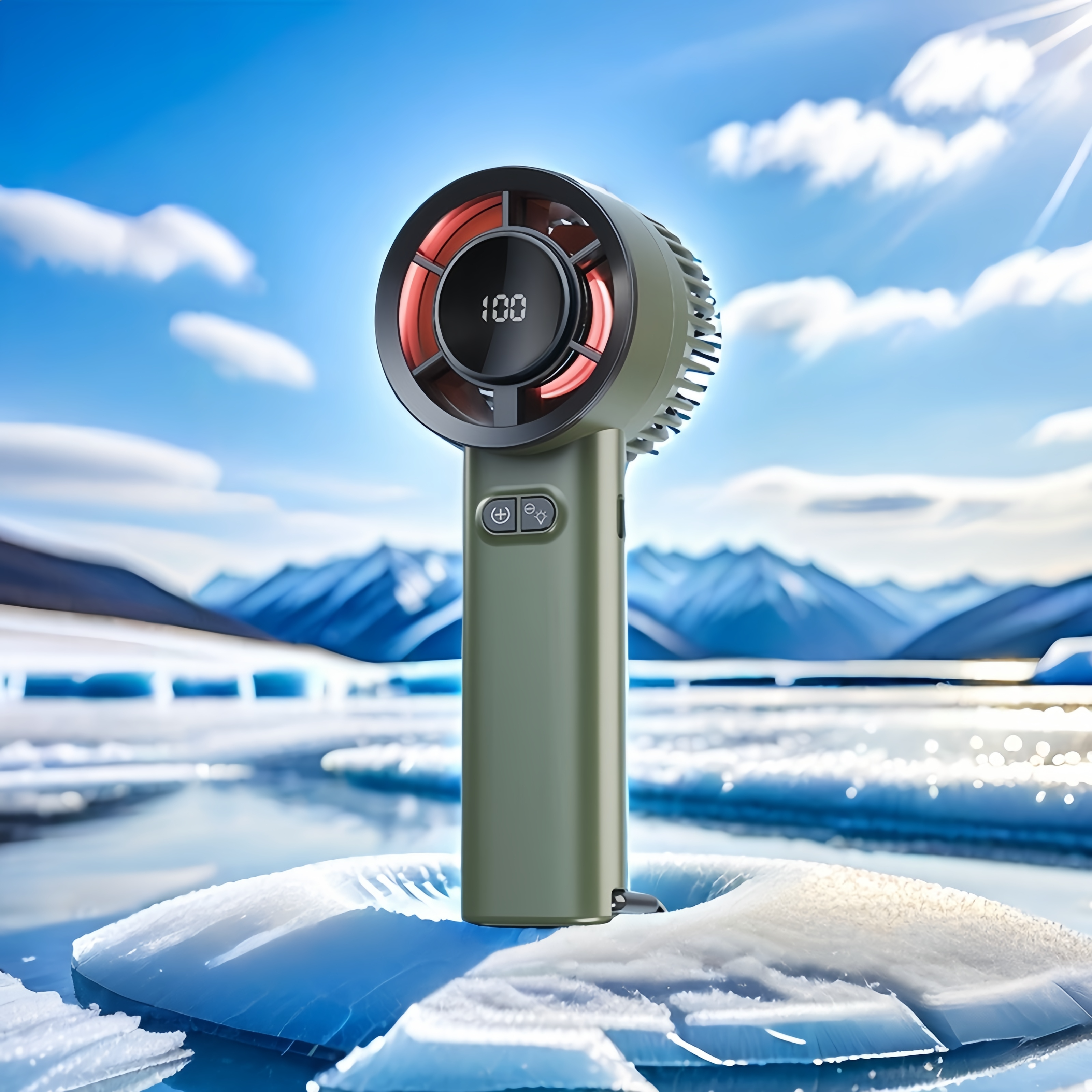 Portable Mini Fan, 5 Speed Handheld Fans, with Power Display and Night light function, USB Rechargeable Battery, Lightweight Personal Cooling for Women Men Indoor Outdoor Travel