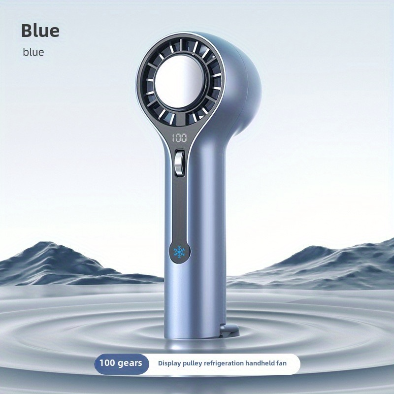 Handheld Fan with Ice Cooling, 3000mAh Rechargeable Personal Turbo Fan with Digital Display, 0-100 Adjustable Speed  Mini Portable for Travel, Outdoor, Camping, Office, Working