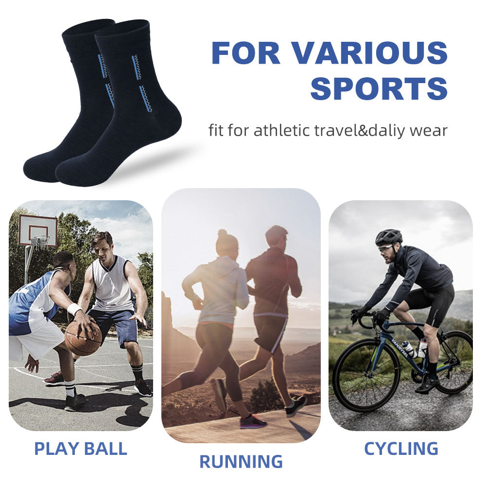 Black men's mid-tube sports socks for summer, thin, breathable, versatile and durable(Twelve pairs)