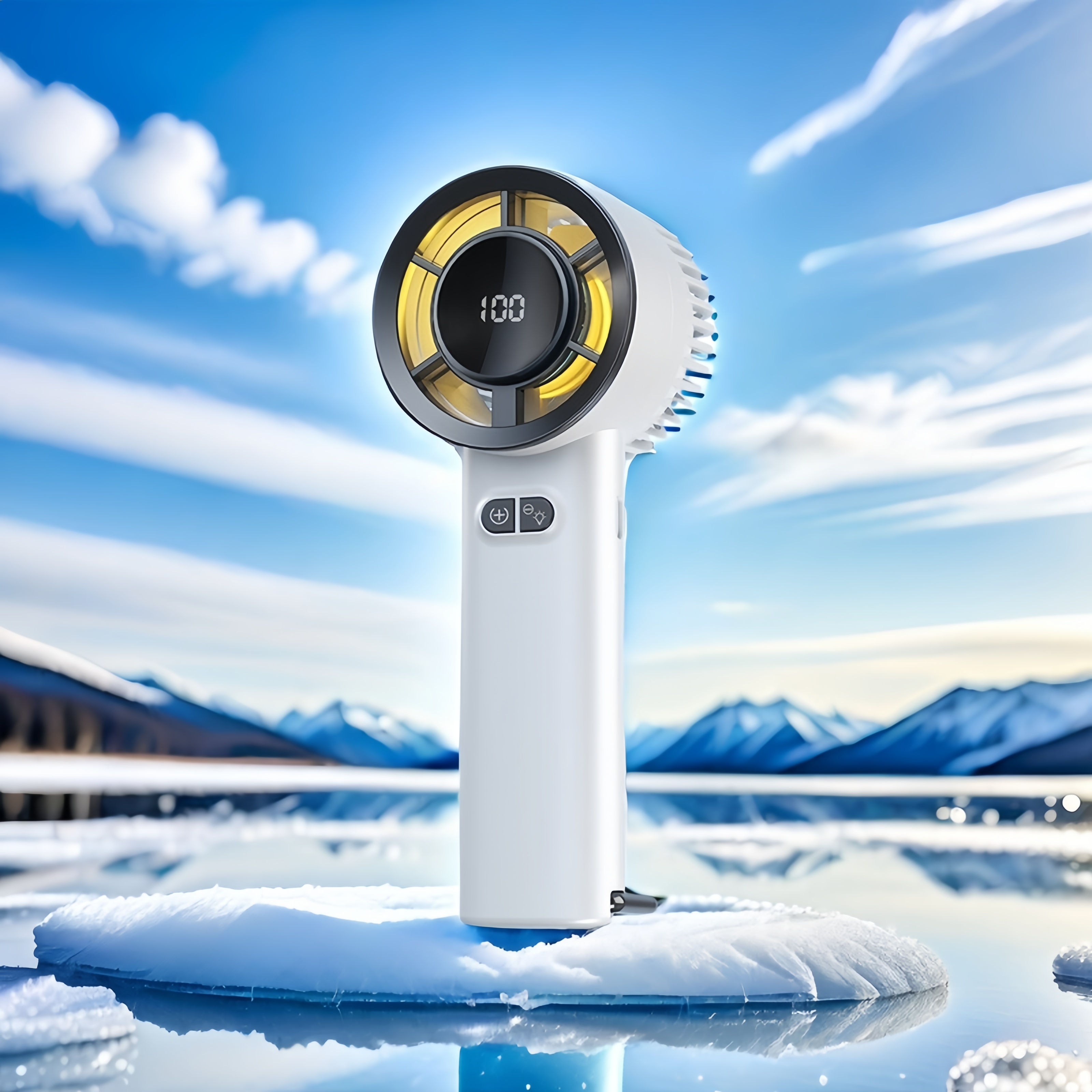 Portable Mini Fan, 5 Speed Handheld Fans, with Power Display and Night light function, USB Rechargeable Battery, Lightweight Personal Cooling for Women Men Indoor Outdoor Travel